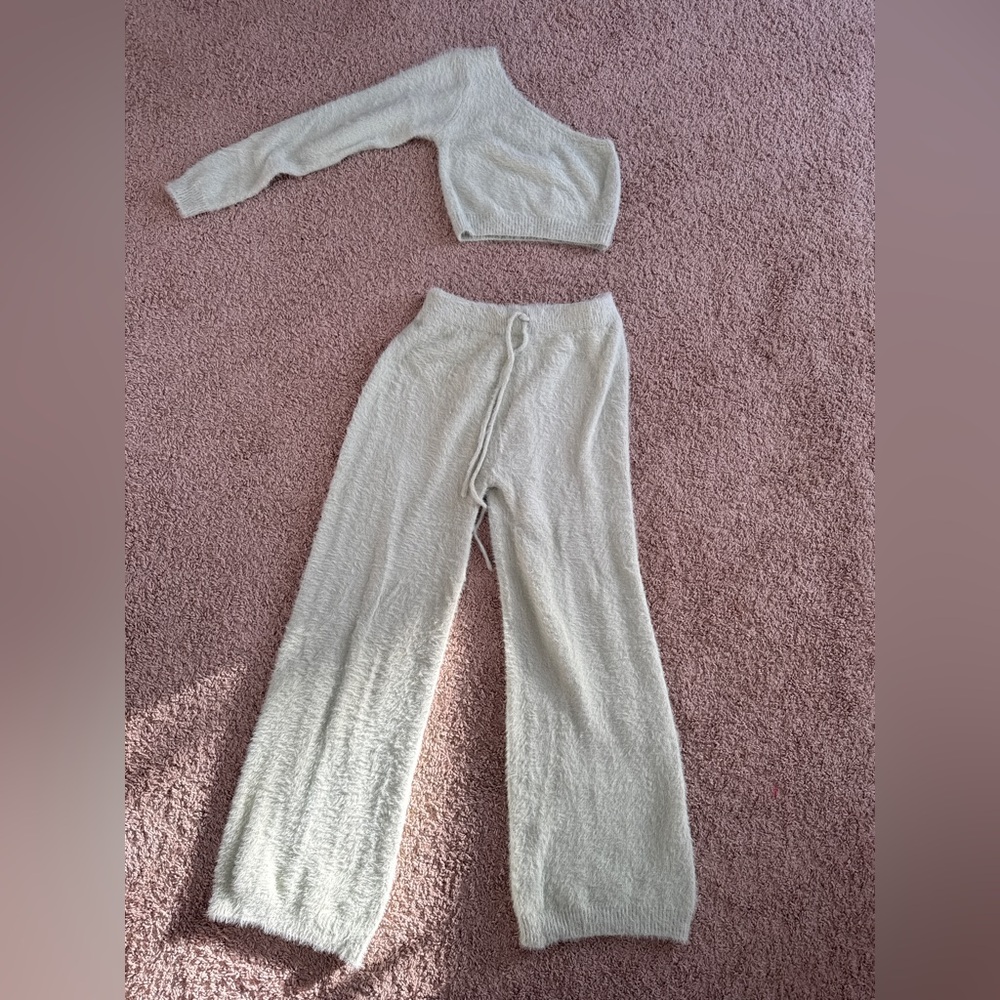 Nasty Gal Soft Knit Sweater Set in Sage Green